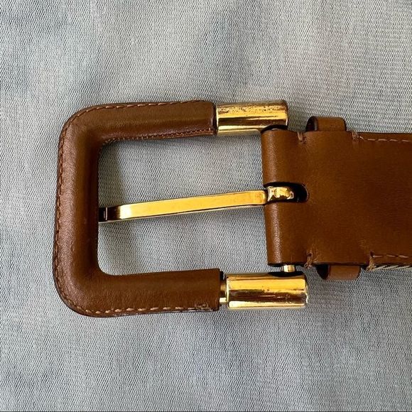 Burberry Brown Signature Novacheck Monogram Studded 36/90 Belt